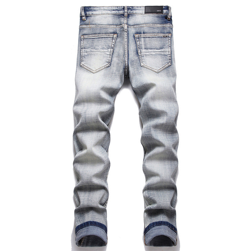 Men's Hole Patch Blue Jeans